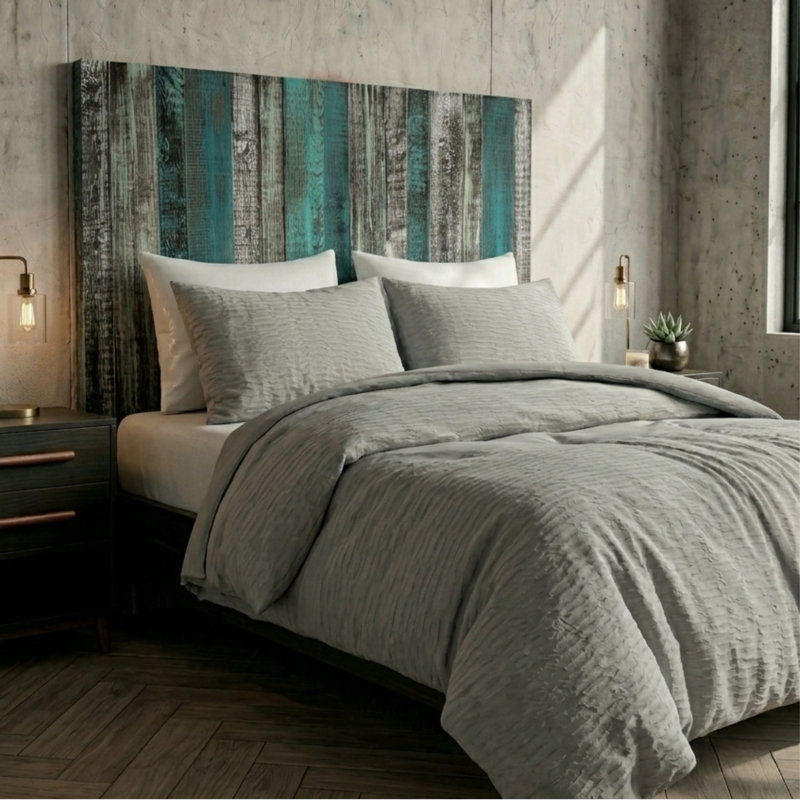 Davel Solid Wood Headboard, Queen, Industrial Mix