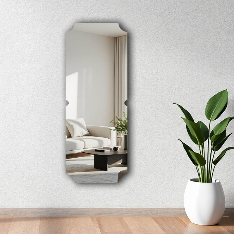 Miroir mural Modern Novelty, 20 po x 53,1 po | Verre de 4 mm d'épaisseur avec envers en EVA noir (0,8 po) | Décoration élégante et fonctionnelle pour le salon, la chambre à coucher ou le vestibule | Conception élégante pour les espaces contemporains