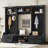  4-in-1 Detachable Matte Black Hall Tree, Multi-Functional Entryway Coat Rack with Storage Drawers, Cabinet, Shoe Bench and 7 Hooks-2126190533