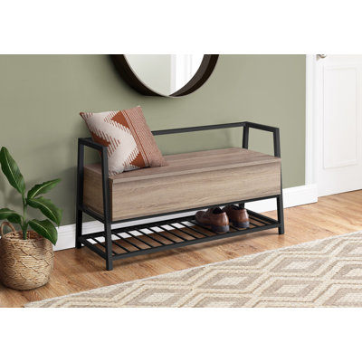 Banc, vestibule, couloir, rangement, 42 po rectangulaire, stratifié, métal, contemporain, moderne