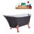 55" Streamline Clawfoot Soaking Acrylic Bathtub With Drain, Clawfeet, and Bamboo Tray-90727904-76099837