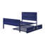 Lit double en métal bleu avec une décoration industrielle pour la chambre à coucher-1324974212