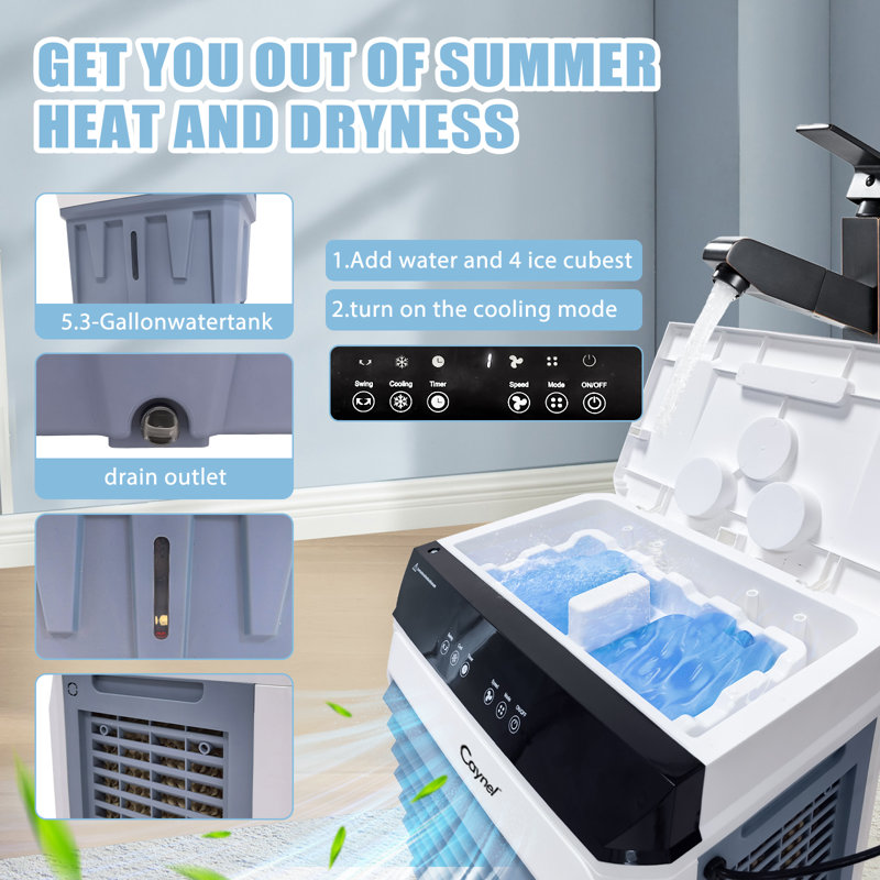 Ventilateur portatif avec humidificateur CAYNEL