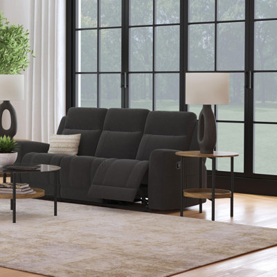 Peshawa Upholstered Motion Reclining Sofa Dark Charcoal