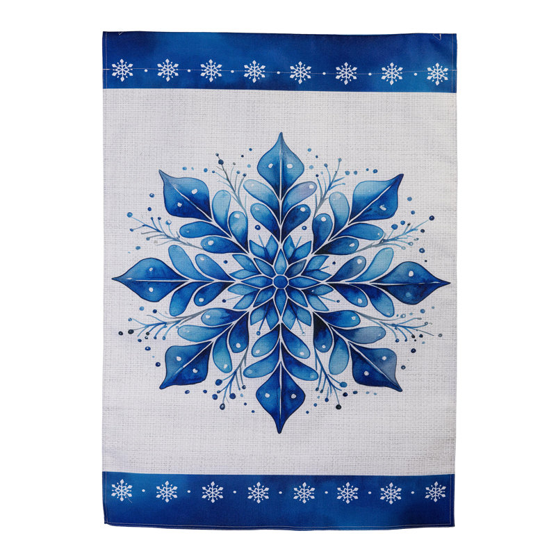 Drapeau de maison scintillant en flocon de neige