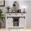 Buffet Farmhouse avec rangement et porte coulissante, buffet à 3 tiroirs, 2 tablettes réglables pour la cuisine, la salle à manger L53,5 po x l 15,7 po x H 39,7 po