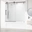 Porte de baignoire coulissante sans cadre avec verre transparent 3/8 po l 56-60 po x H 68 po Hamilton-89151705
