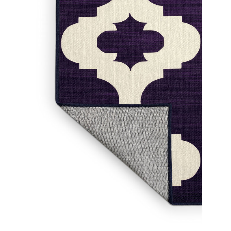 Tapis mauve lavable à la machine, Rectangulaire 7 pi x 10 pi