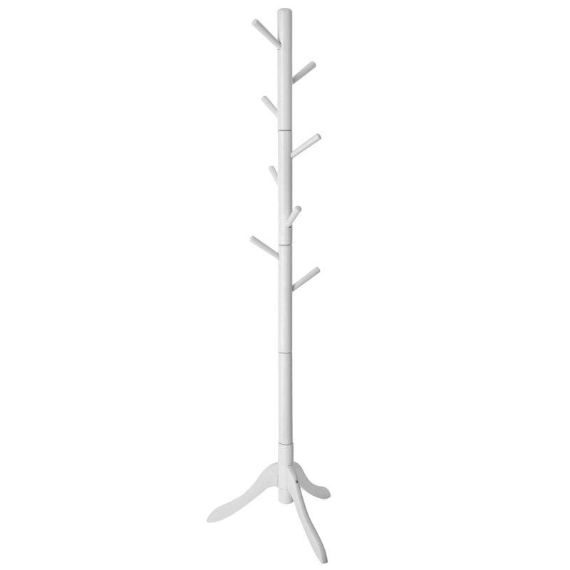 Solid Wood Freestanding 8 - Hook Coat Rack