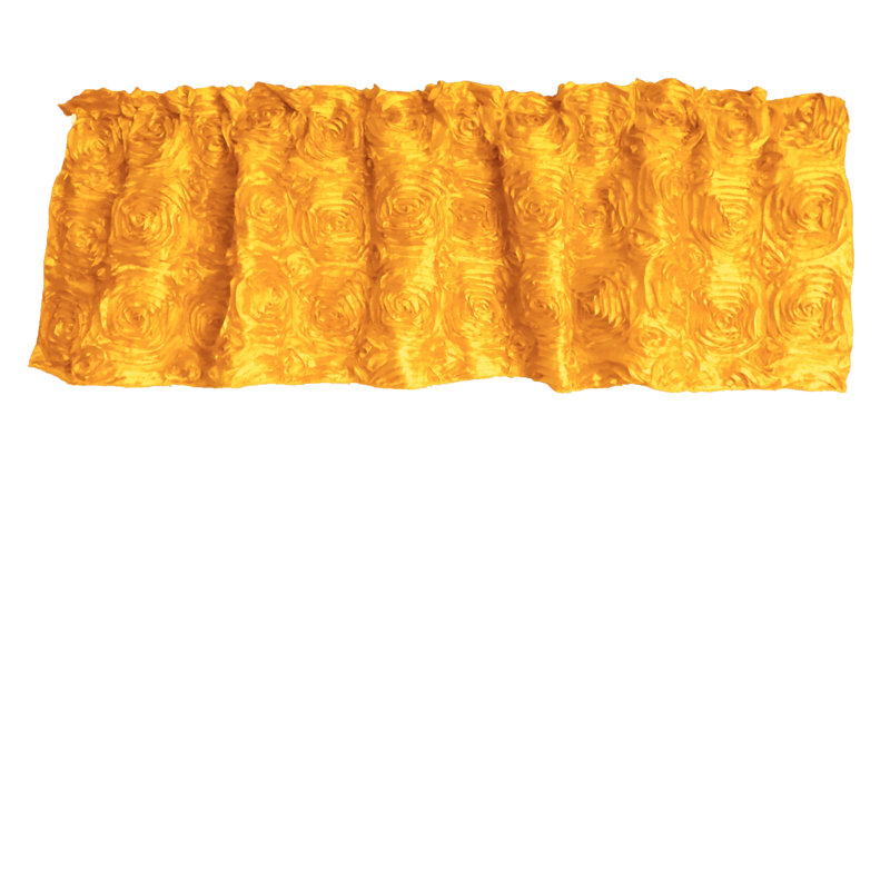 Floral Tailored Window Valance, 54" W x 14" L, Marigold Yellow