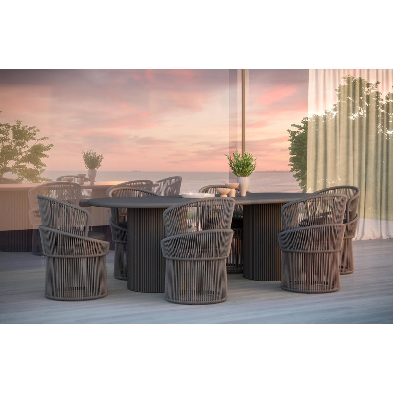 Palma Swivel Patio Dining Armchair with Cushion, Matte Charcoal Frame/Mocha Cushion