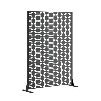 Panneaux de clôture décoratifs en métal H 72 po x l 46 po pour l'intimité extérieure, patio à écran autoportant, balcon, jardin, avec base stable, filtre de lumière du soleil, assemblage sans effort, durabilité