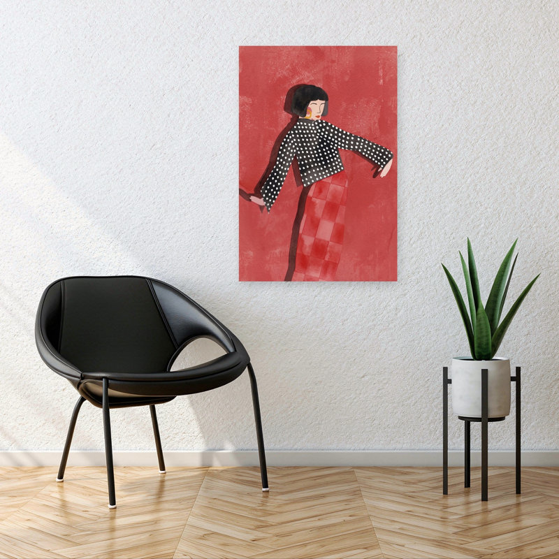 Art mural moderne dansant rouge