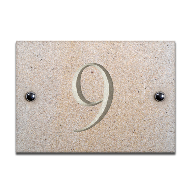 Chebanse 10cm H Stone House Number, White, 9