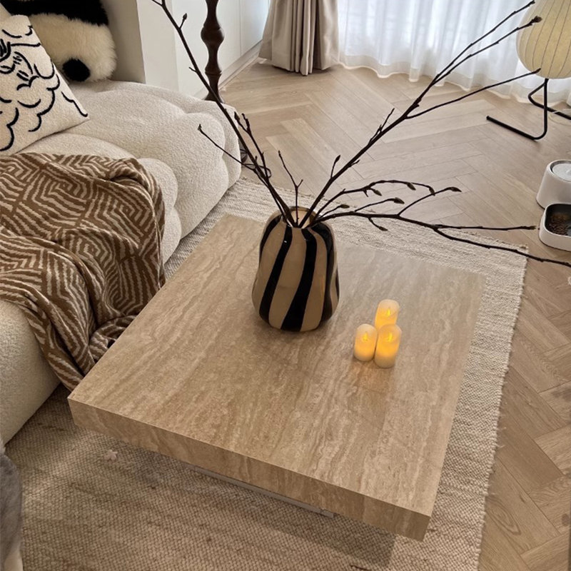 Table basse de luxe moderne à lumière minimaliste, H 11,81 po x L 31,5 po x l 31,5 po