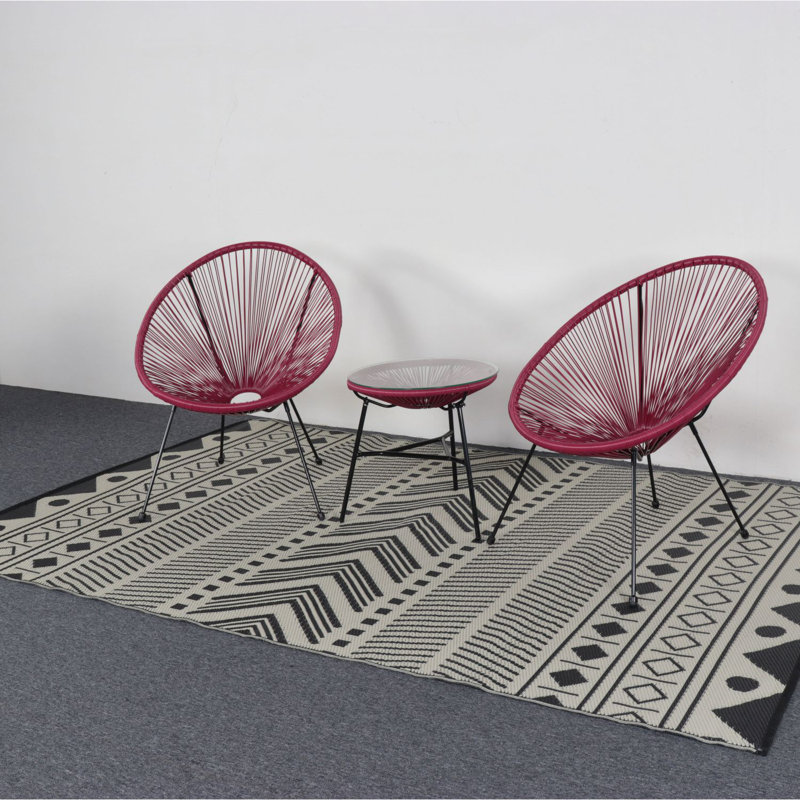 Rectangle 180 cm x 270 cm Hand Woven Indoor / Outdoor Area Rug Set
