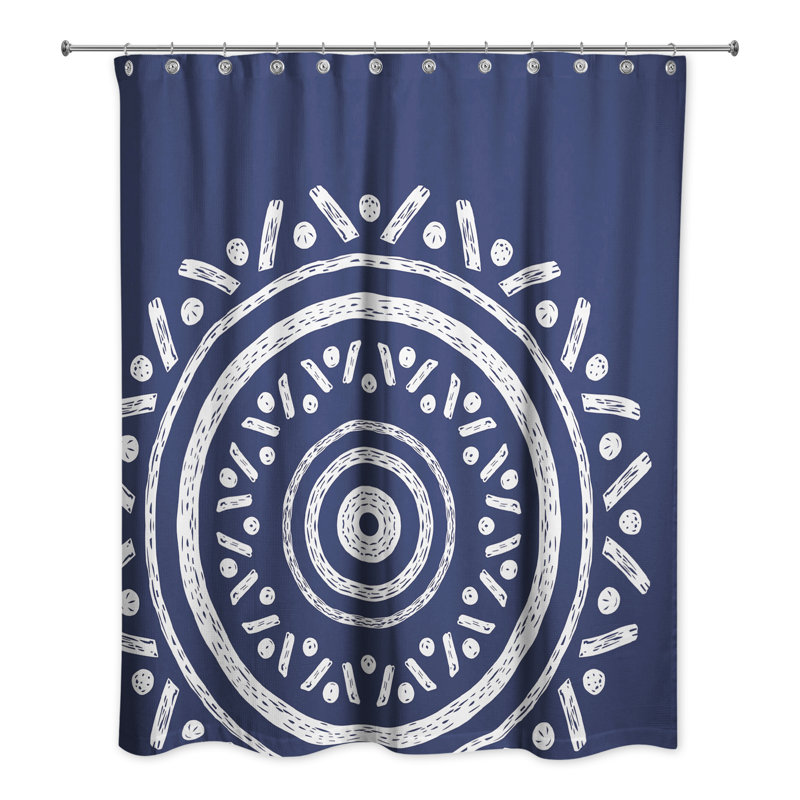 Rideau de douche simple Auviana, Marine