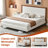 Wooden platform bed with upholstered base-2029263065-2029263066