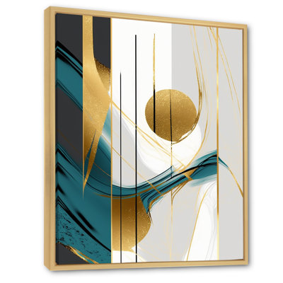 Pleine lune or et turquoise minimalisme I sur toile