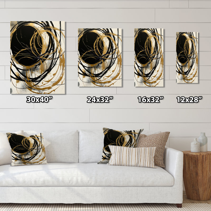 Jaszmine - Horloge murale peinture abstraite, H 32 po x l 24 po x P 1 po