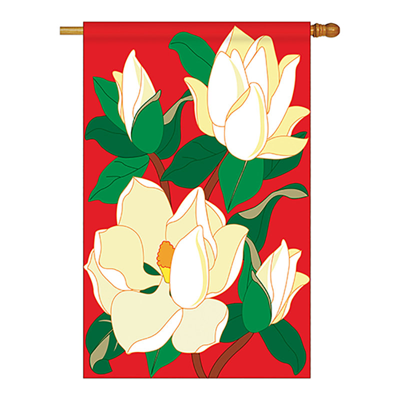 Drapeau de maison 40 po x 28 po Magnolia Spring