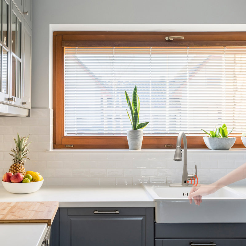 Robinet de cuisine sans contact avec capteur infrarouge avec plaque de pont JS 2 modes de pulvérisation