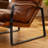 Mid Century Accent Genuine Leahter Lounge Chair-1324250