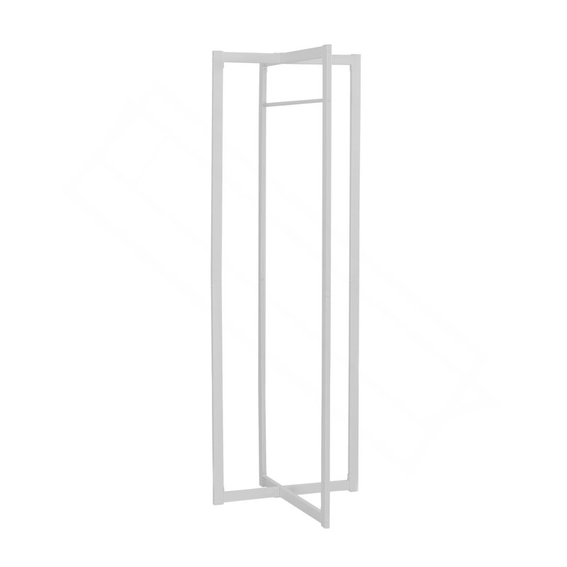 Coat Rack, Hall Tree, Free Standing, Hanging Bar, Entryway, 72"H, Bedroom, White Metal, Contemporary, Modern