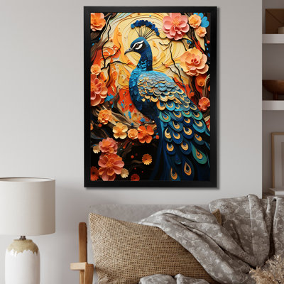 Benedito Peacock Collage, impression sur toile encadrée