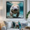 Curious Manatee Gaze III - Art mural lamantin