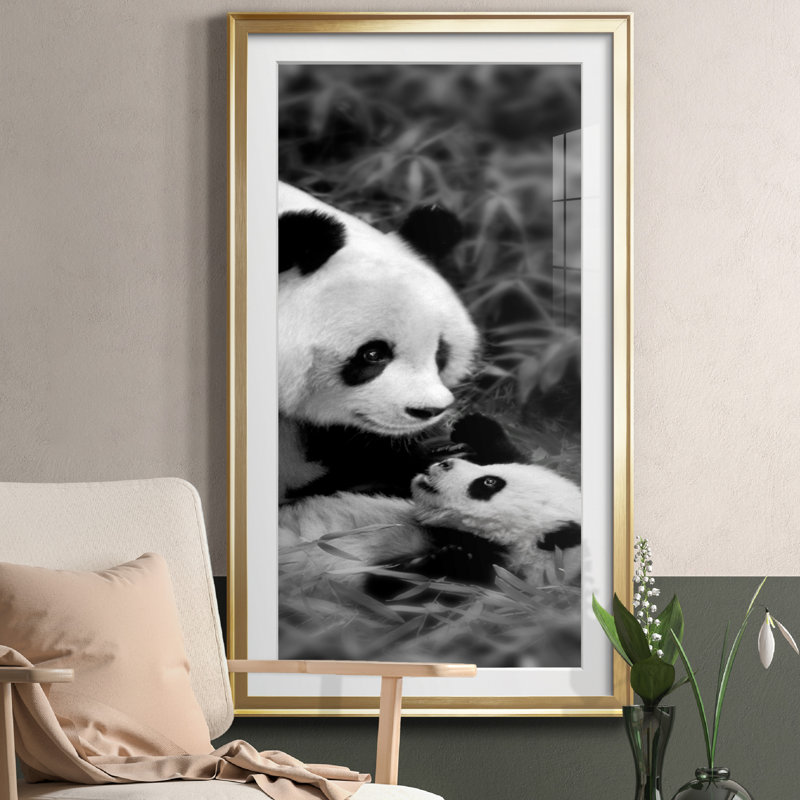 Panda Play - Photographie avec cadre photo, H 14,5 po x l 26,5 po x P 1,5 po, Doré