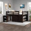 Lit mezzanine bas 3 tiroirs Anne avec commode, bureau et tablettes par Three Posts Baby & Kids-879192456-933203860