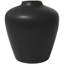 Vase décoratif noir en céramique mat, 13 po x 13 po x 14 po-1047000068