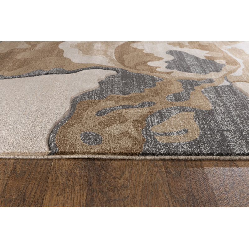 Alyshia Abstract Indoor Rug, Rectangle 3'8" x 5'6"