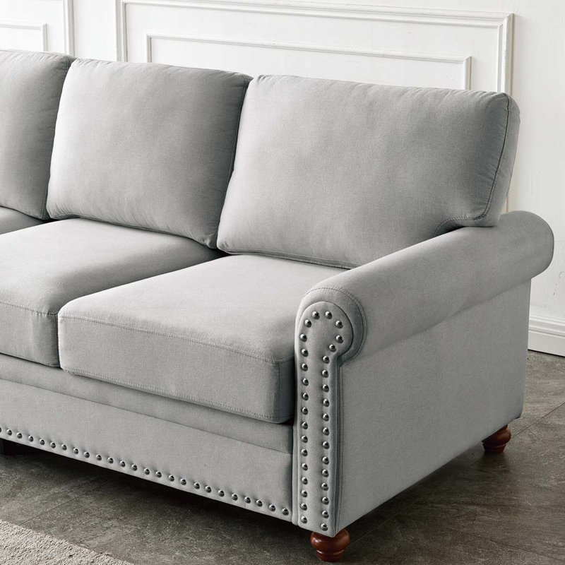 Babette Upholstered 82.68'' Sofa, Gray Polyester