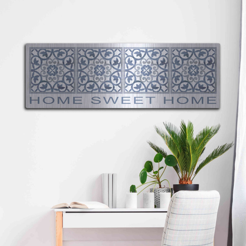 «Home Sweet Home Pattern» par Cindy Jacobs, art mural en métal, 48 po x 16 po