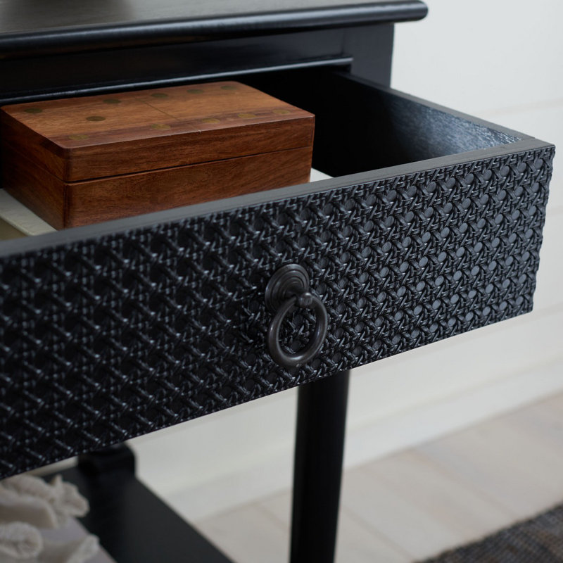 Ahearn End Table with Storage, Black