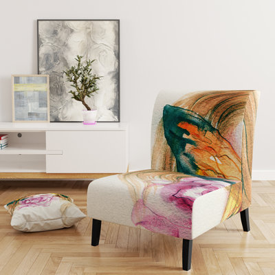 Brechta Vibrant Curve Design II - Velvet Upholstered Modern Slipper Chair