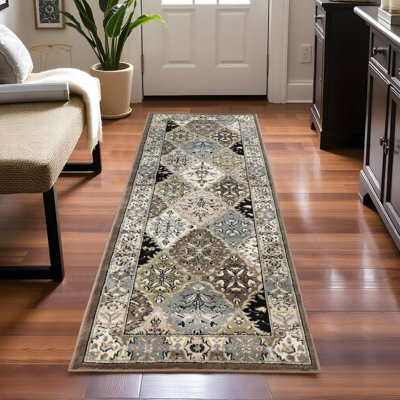 Tapis intérieur neutre damassé moderne Francesca