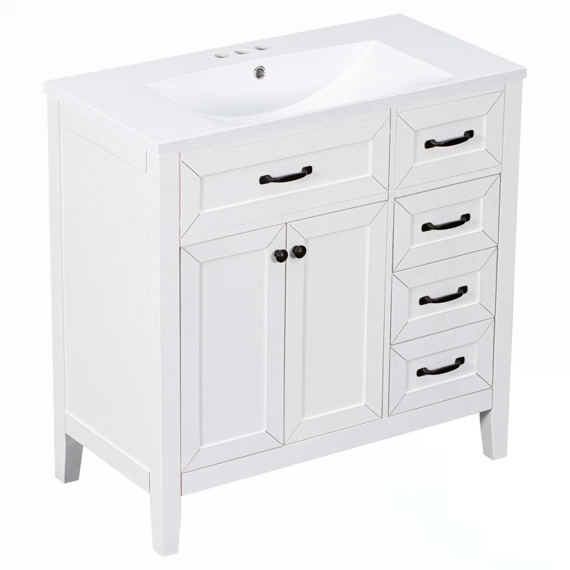 Meuble-lavabo 36 po avec lavabo, Blanc