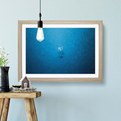 Lone Dolphin in Abstract - Picture Frame Graphic Art Print