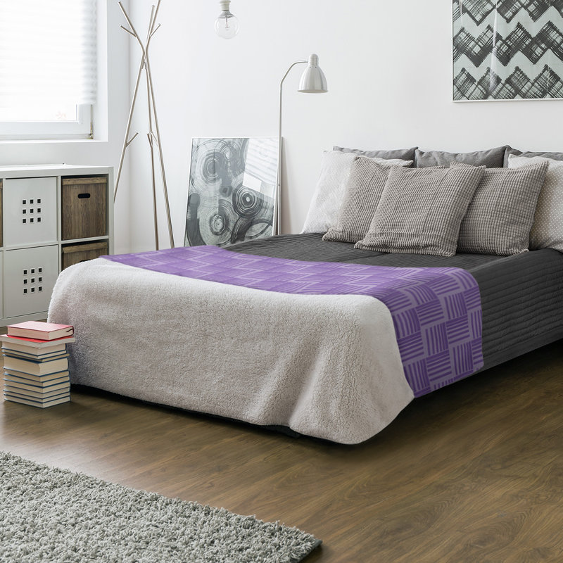 Couverture polaire à rayures classic basketweave, l 50 po x L 60 po, Mauve