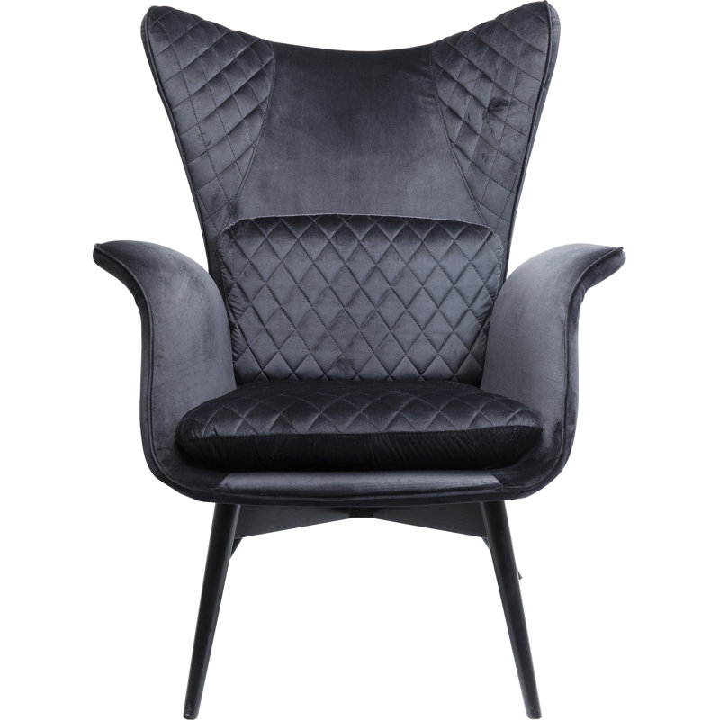 Armchair Tudor Velvet, Black