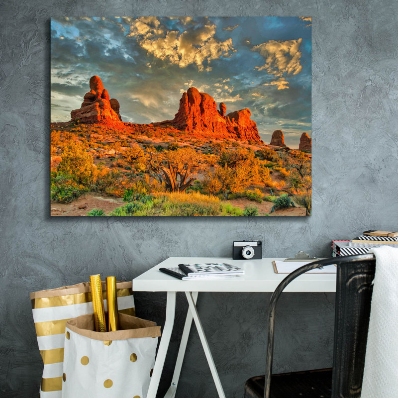 Art mural sur toile Millwood Pines «Southern Utah Late Af après midi» par Mark A Paulda, H 26 po x l 34 po x P 1,5 po