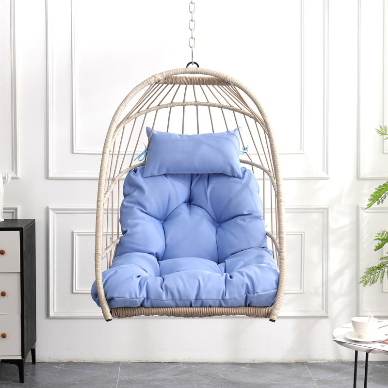 Chaise suspendue en PE pour l'extérieur, Bleu
