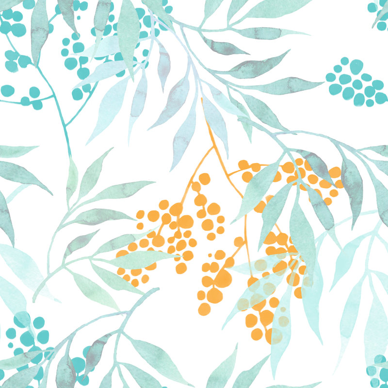 Copes Abstract Floral Seamless Pattern - Wrapped Canvas Print, 122cm H x 122cm W x 3.8cm D