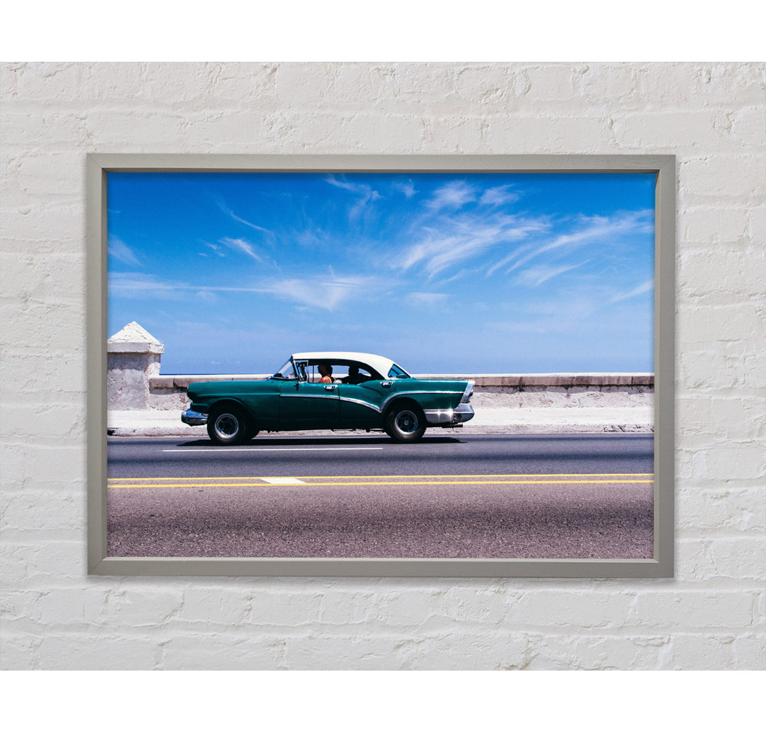 Classic Car Down the Highway - Einzelbildrahmen Kunstdrucke auf Leinwand