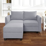 Mansor Modern Loveseat Sofa with Ottoman & Soft Comfortable Seating