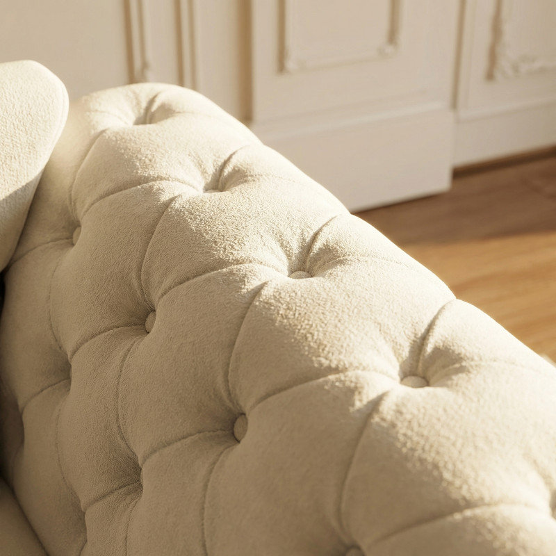 Canapé-lit 3 en 1 Chesterfield, Beige