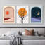 "Style méditerranéen, lune, soleil, arbre, variété, nature, illustrations abstraites, art moderne, décor bohème chic", 3 pièces-100780913-100780911